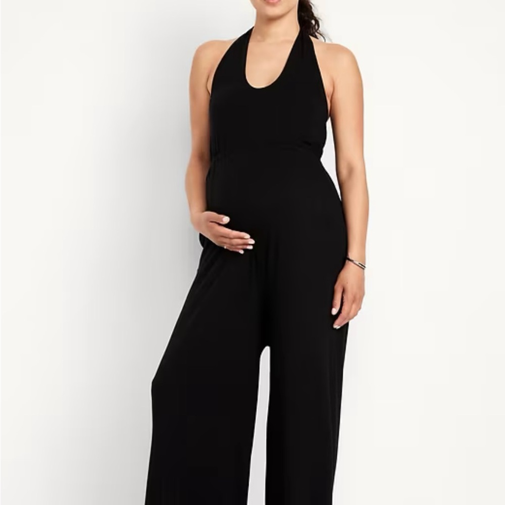 Black maternity Halter Jumpsuit (nwt)
